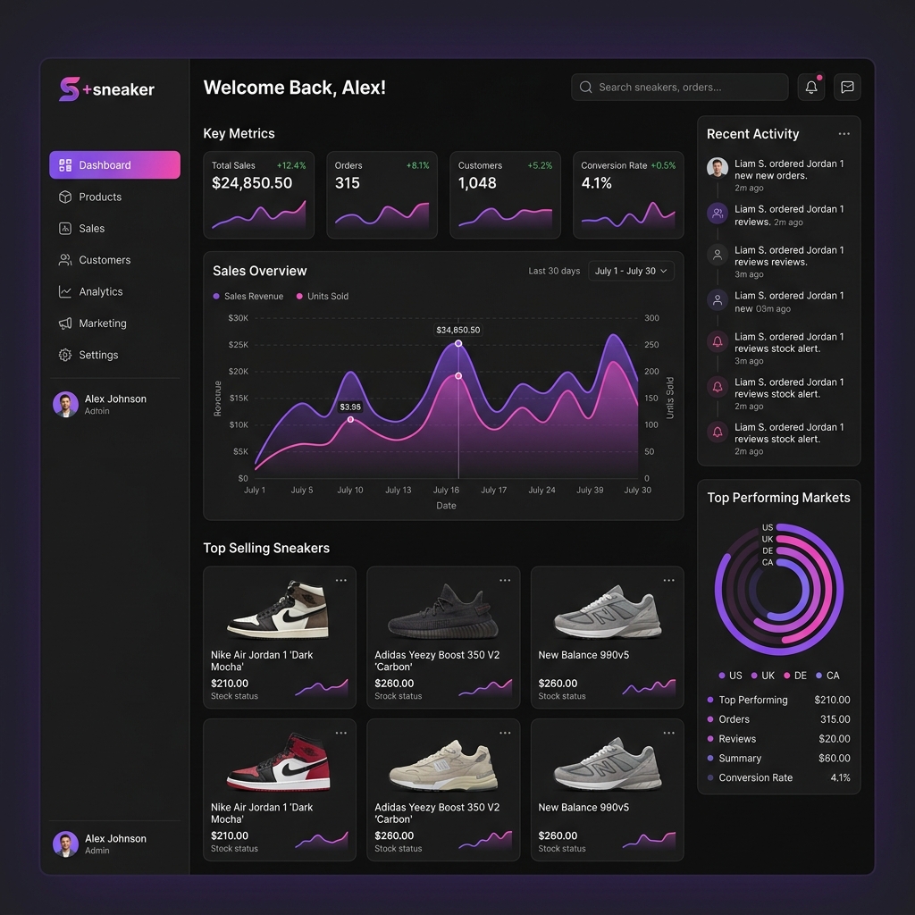 E-Commerce Dashboard Mockup